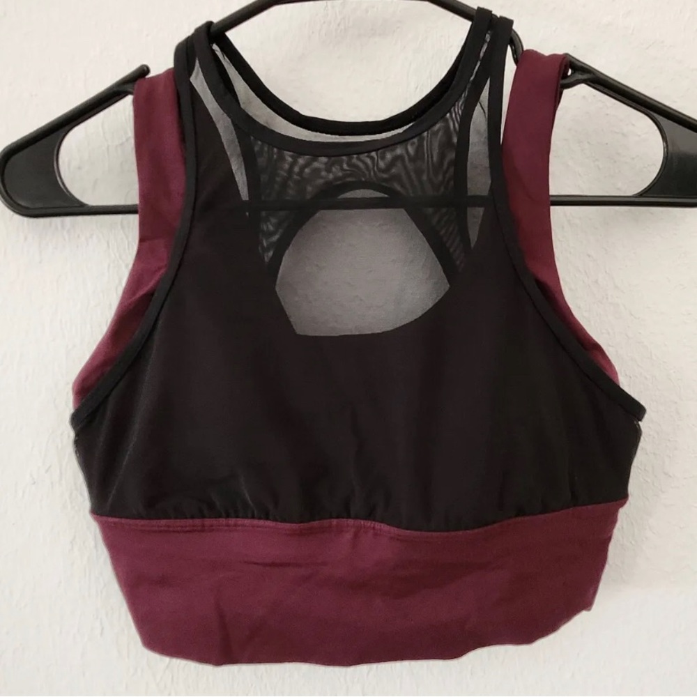 lululemon Double Tap II sports bra size 6 layered dark purple black